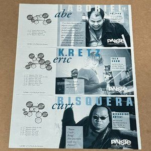 Abe Laboriel Jr / Eric Kretz / Curt Bisquera - Paiste - 1998 Vintage Print Ad